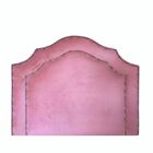 Cabeceira Veludo Rosê Provençal  Dupla Tacha 90x70 -solteiro