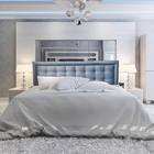 Cabeceira Veneza Diamond Cinza 10 2 Linhas Suede Liso King 19