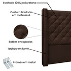 Cabeceira Vicenza Para Cama Box Casal 140 Cm Suede S04 - D'ro
