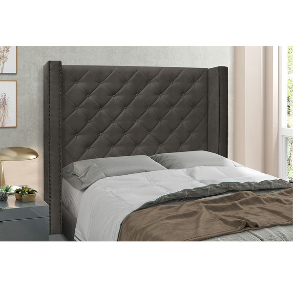 Cabeceira Vicenza Para Cama Box Queen 160 Cm Suede S04 - D'ro