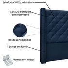 Cabeceira Vicenza Para Cama Box Queen 160 Cm Suede S04 - D'ro