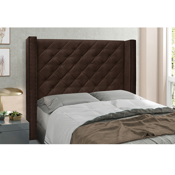 Cabeceira Vicenza Para Cama Box Solteiro 90 Cm Suede S04 - D'