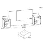 Cabeceira Vicenza Para Cama De Casal Grande Quarto 2 Gavetas