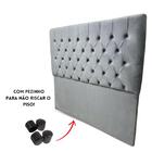 Cabeceira Viena Estofada Cama Box Casal 1,40m Cinza