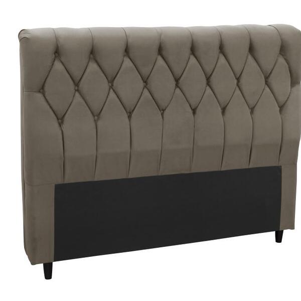 Cabeceira Viena Plus Queen 1,60 Suede Marrom Taupe - Simbal