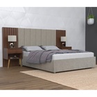 Cabeceira Zara Capitone Flex 140x160cm Jacaranda Madeira P/ C