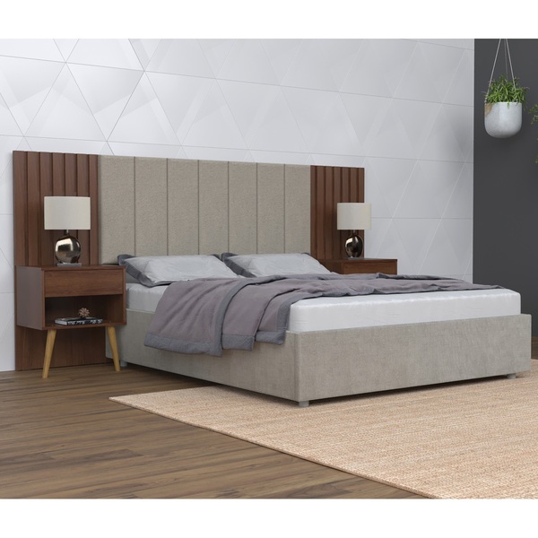 Cabeceira Zara Capitone Flex 140x160cm Jacaranda Madeira P/ C