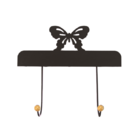 Cabide 2 Ganchos Borboleta - Preto