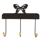 Cabide 3 Ganchos Borboleta - Preto