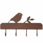 Cabide 4 Ganchos Pássaro - Marrom
