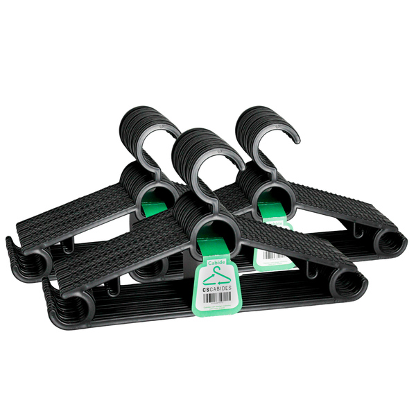 Cabide  Preto Adulto De Plástico Kit Com 50 Unidades