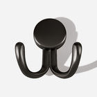 Cabide Com Gancho Duplo De Parede (trindade Preto Fosco)