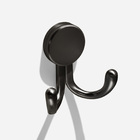 Cabide Com Gancho Duplo De Parede (trindade Preto Fosco)