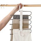 Cabide De Calça De Inox Para 5 Peças Preto