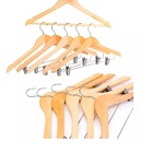 Cabide De Madeira Com Presilha Roupa Adulto Marfim Calça Kit