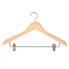 Cabide De Madeira Com Presilhas De Metal Organize Sua Roupas