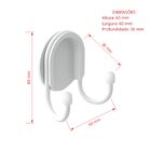 Cabide De Parede Duplo Adesivo - Branco