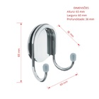 Cabide De Parede Duplo Adesivo - Cromado