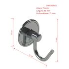 Cabide De Parede Simples Adesivo - Cromado