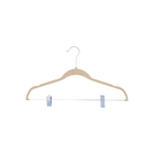 Cabide De Veludo Com Clipes Preto Bege U