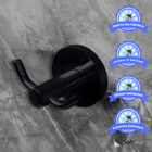 Cabide Duplo P/banheiro Banho Triplo Em Preto Fosco