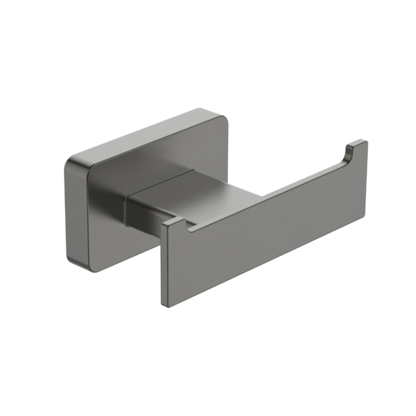Cabide Duplo Porta Toalhas Gancho Parede Cinza Grafite Metal