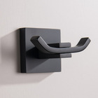 Cabide Duplo Preto Fosco Mod. Quadrado Em Aço Inox