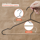 Cabide Ferreiro Com Barras Em Madeira - Oikos Preto U