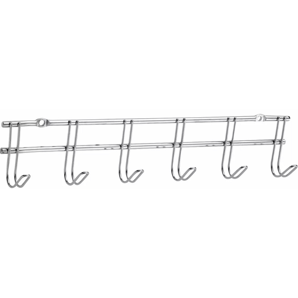 Cabide Fixo Aço Cromado 6 Ganchos Suporte Gravatas Cintos