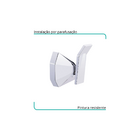 Cabide Gancho Para Banheiro Diamante Cromado