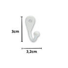 Cabide Gancho Simples Pequeno Branco Ref. 4100 - Loth