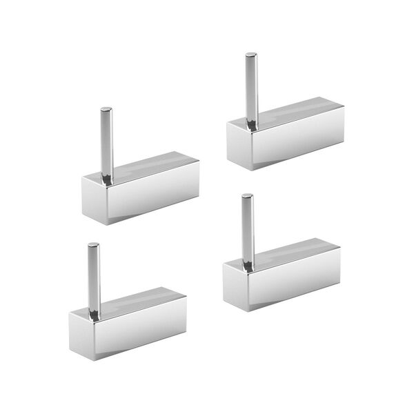 Cabide Kit 4Peças Troia Metal Prata Polido 1010TR4.PRPL