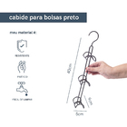 Cabide para Bolsas Metal Preto Oikos