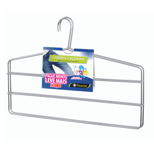 Cabide Para Calça Triplo Calceiro Cromado Organização Roupa A