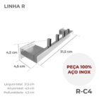 Cabide Para Toalha [4 Ganchos] Aço Inox 304 [r-c4]