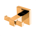 Cabide Porta Toalha Quadritt Duplo Dourado Metal Quadrado