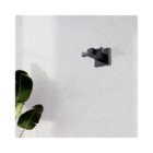 Cabide Porta Toalha Quadritt Duplo Preto Metal Quadrado