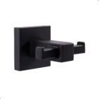 Cabide Porta Toalha Quadritt Duplo Preto Metal Quadrado