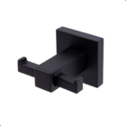 Cabide Porta Toalha Quadritt Duplo Preto Metal Quadrado