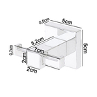 Cabide Porta Toalha Quadritt Duplo Preto Metal Quadrado