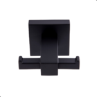 Cabide Porta Toalha Quadritt Duplo Preto Metal Quadrado