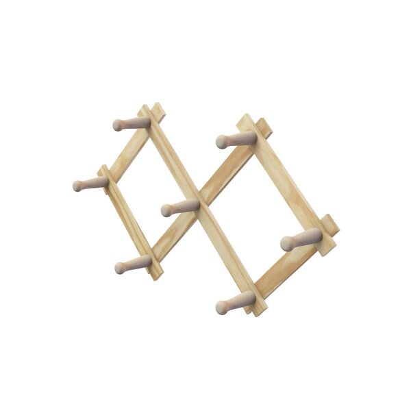 Cabide Sanfonado De Parede Em Madeira Pinus - Stolf