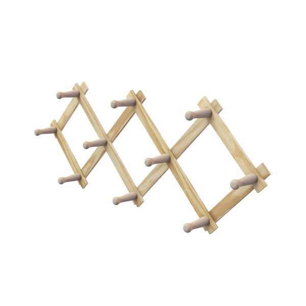 Cabide Sanfonado De Parede Em Madeira Pinus - Stolf