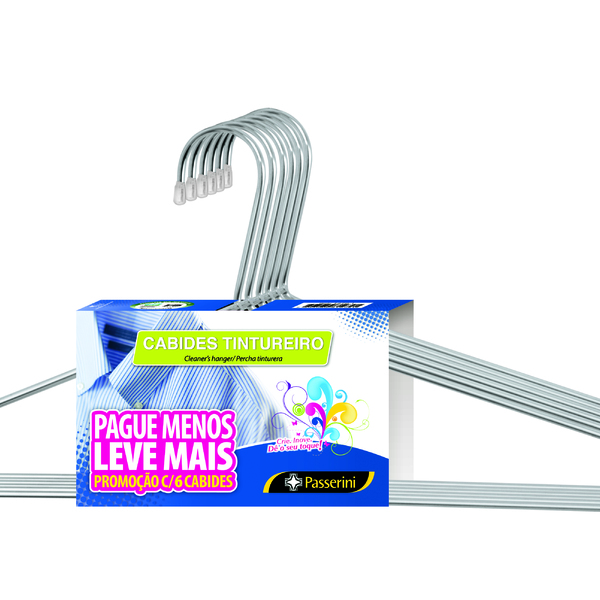 Cabide Tintureiro Cromado - Kit Com 05 Peças - Cód 04932