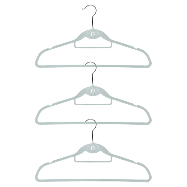 Cabide Ultrafino De Veludo C/ Gancho Frontal Oikos - 3pçs Ver