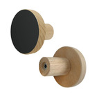 Cabideiro 1 gancho de Madeira Preto Spaceo