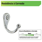 Cabideiro 1 Gancho Metal Cinza Aliança