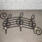 Cabideiro 3 Ganchos Aço Preto Fosco Cifra 54cm Suporte De Par