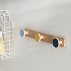 Cabideiro 3 ganchos de Madeira Bege Spaceo