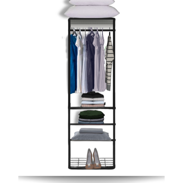 Cabideiro Arara Closet Casal Prateleira Aço Aramado - 0,70m Pt